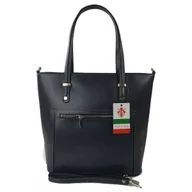 Torebki damskie - Włoska skórzana klasyczna torebka na ramię Vera Pelle ,format A4, Szara - Grafit VBZ66G - miniaturka - grafika 1