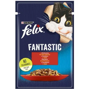 Purina Felix Fantastic Fantastic Wołowina w galaretce saszetka 85g - Mokra karma dla kotów - miniaturka - grafika 1