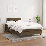 Łóżka - Łóżko kontynentalne z materacem, brązowe, tkanina, 120x200 cm Lumarko - miniaturka - grafika 1