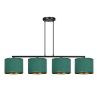 Lampy sufitowe - Lampa wisząca Hilde czarno-zielona-złota 4xE27x15W wym: 100 x 97 x 20 cm tkanina Emibig - miniaturka - grafika 1