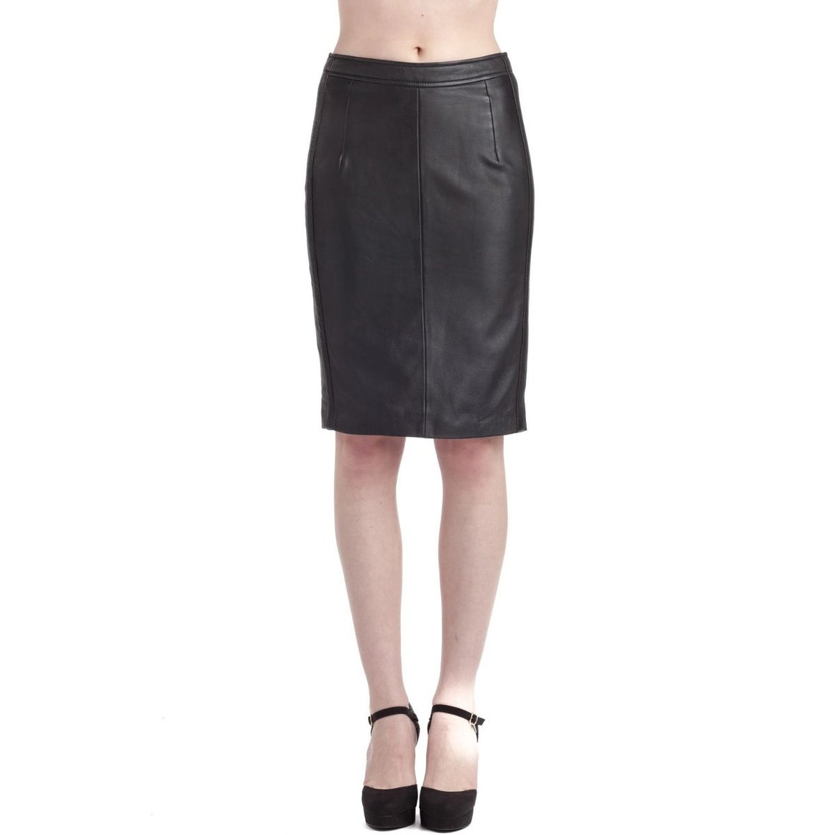 Spódnica damska Chyston Amandine skórzana czarna ołówkowa-XS