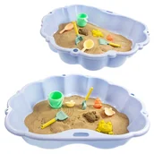 Zabawki do piasku - Mochtoys Piaskownica Muszelka Dla Dzieci Do Piasku Basen Na Kulki Błękitna - miniaturka - grafika 1