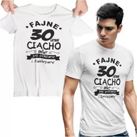 Gadżety dla niej i dla niego - Koszulka na urodziny na 30 trzydziestkę z nadrukiem Fajne 30 letnie ciacho ale już polizane i zaklepane - miniaturka - grafika 1
