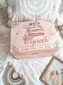 Pamiątka Chrztu Świętego - KUFEREK DLA CHŁOPCA z metryczką, prezent na roczek, chrzest, urodziny - miniaturka - grafika 1