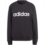 Bluzy damskie - Bluza damska adidas Essentials Linear French Terry czarna IC6878 XS - miniaturka - grafika 1
