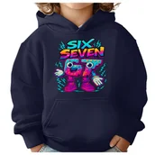 Bluzy dla dziewczynek - BLUZA DZIECIĘCA Z KAPTUREM 67 SIX SEVEN VIRAL 134-140 DLA DZIECKA PREZENT - miniaturka - grafika 1