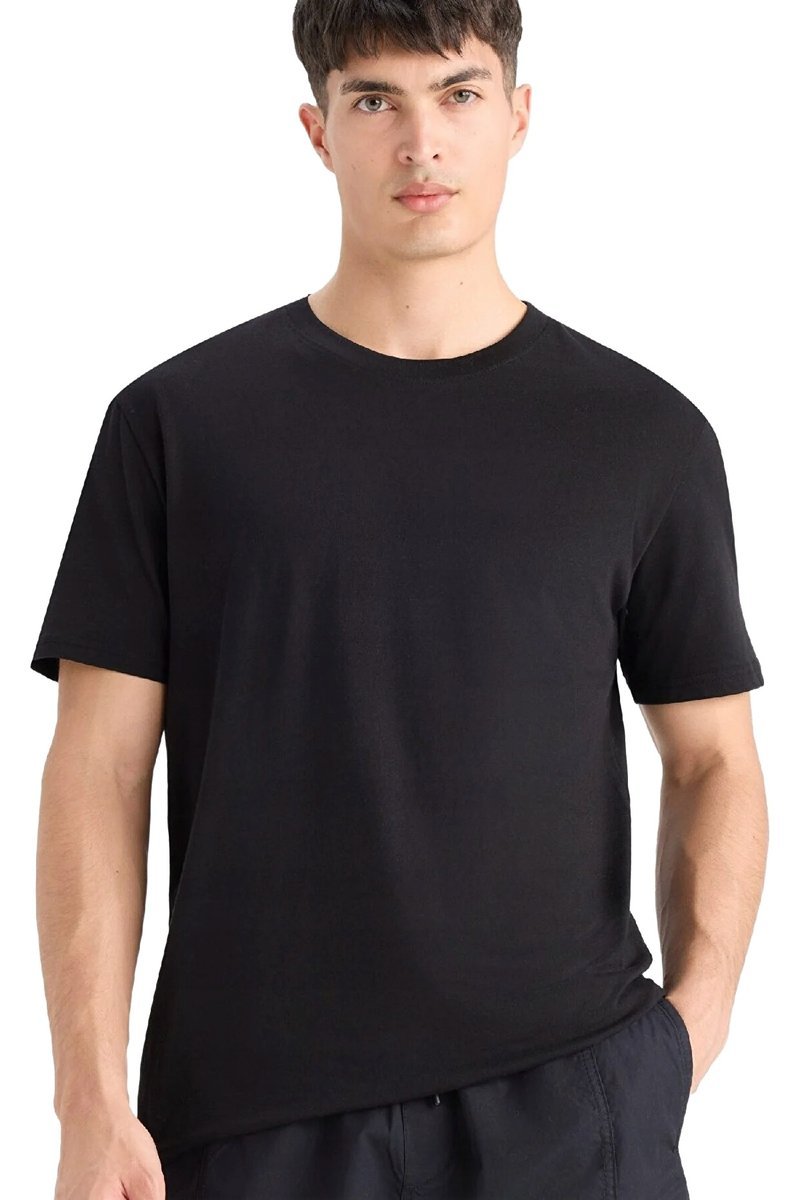 DEFACTO CZARNY MĘSKI T-SHIRT Z OKRĄGŁYM DEKOLTEM BAWEŁNIANY 3XL 5DA