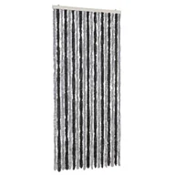 Zasłony - vidaXL Szenilowa zasłona na muchę szara i czarna 56x200 cm - miniaturka - grafika 1
