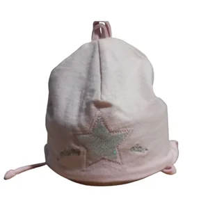 Bawełniana Czapeczka Dziewczęca Wiązana Biała Gwiazdka 38/40Cm Yo! Club - Szaliki i chustki dla dzieci - miniaturka - grafika 1