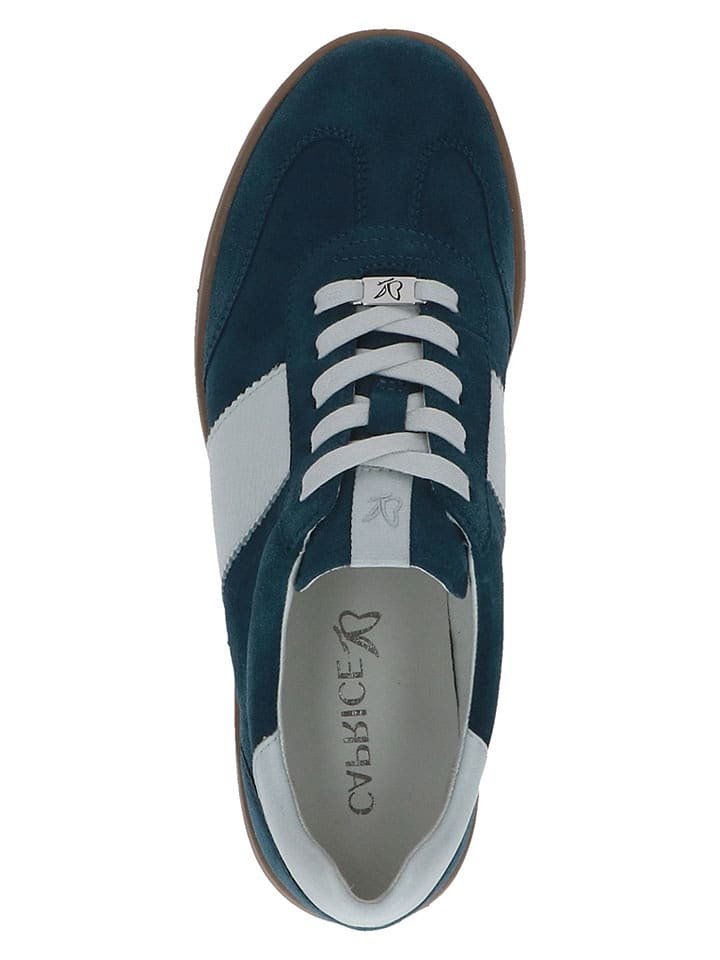 Caprice Skórzane sneakersy w kolorze granatowym
