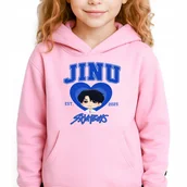 Bluzy dla dziewczynek - Bluza Dziecięca Różowa Z Kapturem JINU SAJABOYS Muzyka Wzory Rozmiar 140 cm - miniaturka - grafika 1