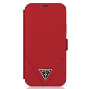 Etui i futerały do telefonów - Guess GUFLBKP12MVSATMLRE iPhone 12/12 Pro 6,1" czerwony/red book Saffiano - miniaturka - grafika 1