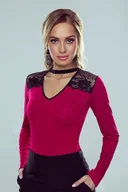Bluzki damskie - Eldar Laura Bluzka Damska Bordowa 2Xl - miniaturka - grafika 1