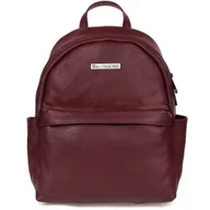 Plecaki worki - Burgundowy mały skórzany plecak damski elegancki plecaczek A5 Beltimore P15 czerwony - miniaturka - grafika 1