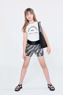 Koszulki dla dziewczynek - Karl Lagerfeld t-shirt bawełniany dziecięcy kolor biały - grafika 1