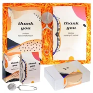 Zestawy upominkowe - Gotowy zestaw prezentowy „Thank You“ box kawa smakowa 10szt. herbata sypana PREMIUM mix zaparzacz prezent upominek podziękowanie dla kobiety faceta .. - miniaturka - grafika 1