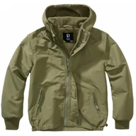 Odzież taktyczna i umundurowanie - Kurtka dziecięca BRANDIT Windbreaker Frontzip - Oliwkowa 134-140 (9-10 Lat) - miniaturka - grafika 1