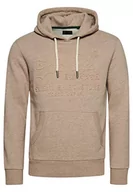 Bluzy męskie - Superdry Męska bluza z kapturem, Beżowy Snowy Ciasto, M - miniaturka - grafika 1
