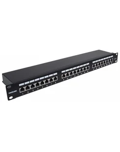 Intellinet PATCH PANEL 24 PORT CAT6A, STÍNĚNÝ FTP, CZARNY (0000050887) - Kable komputerowe i do monitorów - miniaturka - grafika 1
