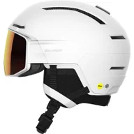 Kaski narciarskie - Salomon, Driver Prime Sigphoto MIPS, kask narciarski z daszkiem, biały - miniaturka - grafika 1