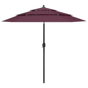 Bordowy parasol ogrodowy z aluminiowym słupkiem R1-M25 - Parasole ogrodowe Bordowy parasol ogrodowy z aluminiowym słupkiem R1-M25 - Parasole ogrodowe - miniaturka - grafika 1