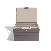 Pudełka i szkatułki - Pudełko na biżuterię potrójne (mink) Classic Stackers - miniaturka - grafika 1