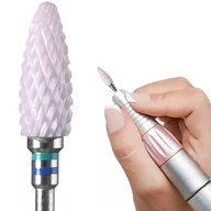 Frezarki do paznokci - Frez ceramiczny różowy TIRCH CYLINDER C średnio-mocny (zielono-niebieski) - miniaturka - grafika 1