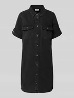 Sukienki - Sukienka jeansowa o długości do kolan z wykładanym kołnierzem model ‘NEW SIGNE’ - miniaturka - grafika 1