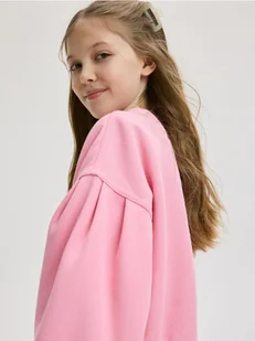 Reserved - Bluza z tłoczeniem - intensywny róż - Bluzki dla dziewczynek - miniaturka - grafika 1