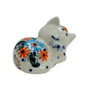 Figurki dekoracyjne - Ceramiczny kotek spioch Ceramika Bolesławiec - miniaturka - grafika 1