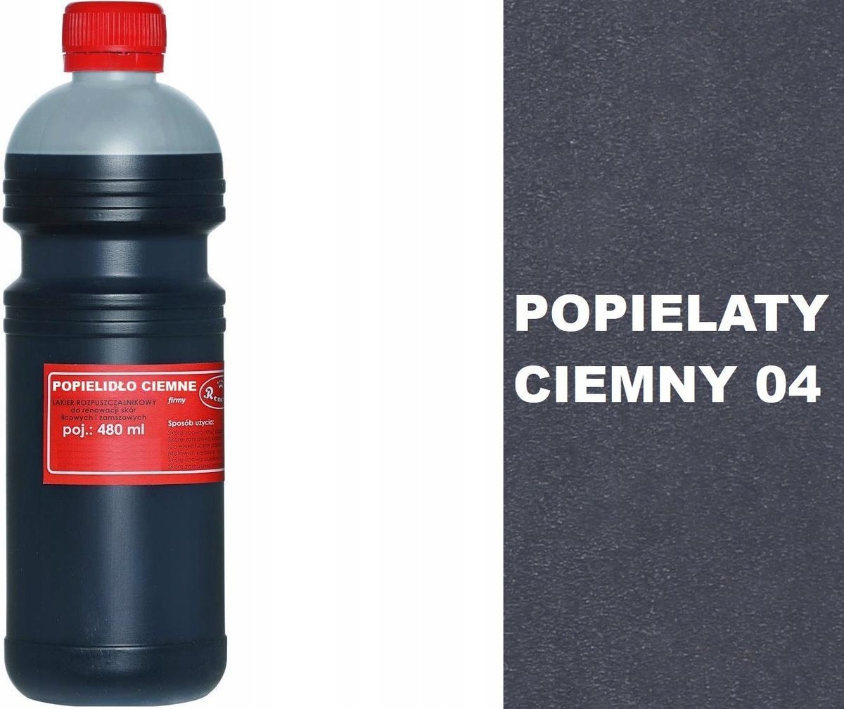 G13-12 POPIELIDŁO CIEMNE Renoskór UNIWERSALNA FARBA do Skóry Zamszu Nubuku