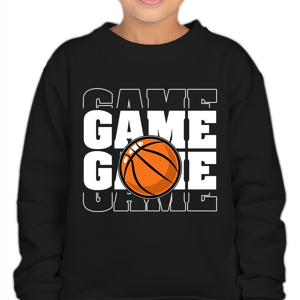 Bluza Dziecięca Czarna GAME GAME GAME Koszykówka Piłka Wzory Rozmiar 152 cm