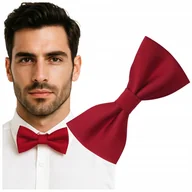 Krawaty i muchy męskie - Mucha męska prążkowana - bordowa - miniaturka - grafika 1