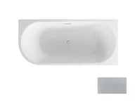 Wanny - Besco Zoya Glam Wanna wolnostojąca przyścienna 170x80 cm prawa biały połysk/srebrny + syfon z przelewem chrom WA-170-ZPSR - odbiór osobisty: Kraków, Warszawa - miniaturka - grafika 1