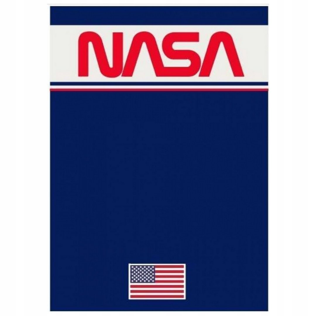 NASA Koc Polarowy 100x140 Logo Kosmiczny Wzór Ciepły