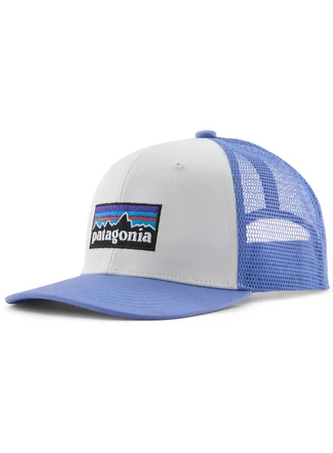 Dziecięca czapka z daszkiem Patagonia Kid's Trucker Hat - P-6 logo / diver blue
