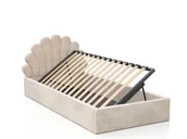 Łóżka dla dzieci i młodzieży - Łóżko dziecięce tapicerowane z pojemnikiem 90x200 ze stelażem beżowy Velvet Kids Line 3 Muszelka - miniaturka - grafika 1