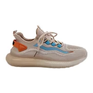 Buty sportowe męskie - Buty Sportowe Męskie HI-POLY System Big Star NN174452 Beżowe beżowy - miniaturka - grafika 1