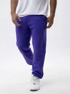 Dresy męskie - SPODNIE DRESOWE MĘSKIE BAWEŁNIANE DIAGONAL MODNE Fioletowe Jigga Wear XXL - miniaturka - grafika 1