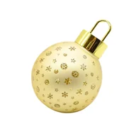 Bombki - Bombka szklana LED w śnieżynki i gwizadki 12 cm złoty - miniaturka - grafika 1