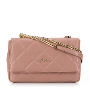 Damska torebka crossbody skórzana w romby różowa - Torebki damskie Damska torebka crossbody skórzana w romby różowa - Torebki damskie - miniaturka - grafika 1