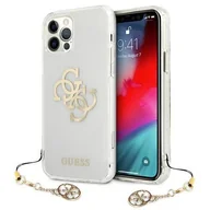 Etui i futerały do telefonów - Guess 4G Big Logo Charm - Etui iPhone 12 Pro Max złoty charms GUHCP12LKS4GGO - miniaturka - grafika 1