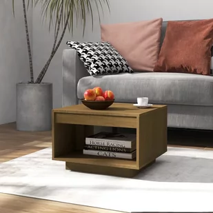 vidaXL Stolik kawowy miodowy brąz 50x50x33,5 cm drewno sosnowe 808506 - Ławy i stoliki kawowe - miniaturka - grafika 1
