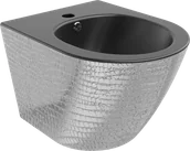 Bidety - Mexen Lena bidet wiszący, czarna mat/srebrny wzór łuski - 35224872 - miniaturka - grafika 1