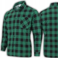 Koszule męskie - KOSZULA FLANELOWA MĘSKA BAWEŁNIANA W KRATĘ KLASYCZNA STYLOWA PRAKTYCZNA 3XL GREEN - miniaturka - grafika 1
