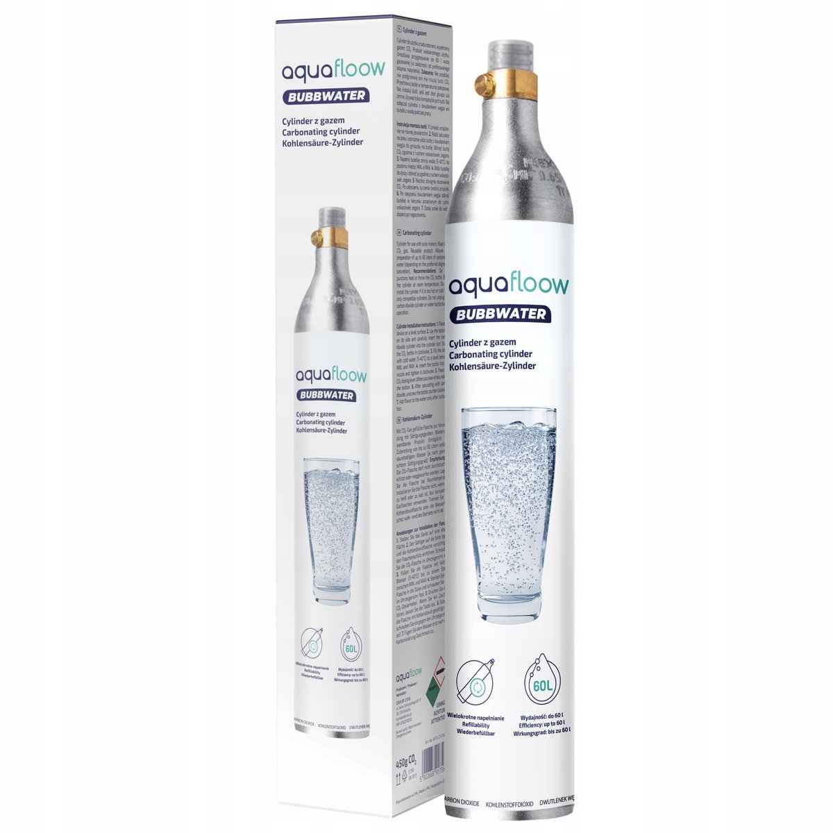 Cylinder nabój CO2 do saturatora do wody gazowanej AquaFloow Bubbwater