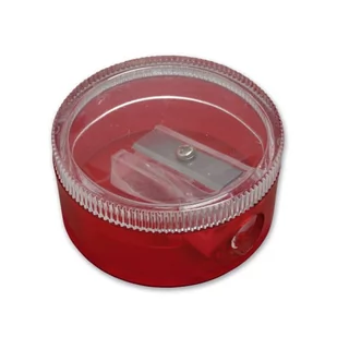 Temperówka plastikowa z pojemnikiem okrągła TAURUS mix kol 1szt /82-440246 (SHA9305)/ - Przybory szkolne - miniaturka - grafika 1