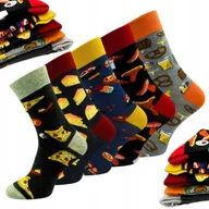 Skarpetki męskie - SKARPETKI MĘSKIE DŁUGIE ŚMIESZNE KOLOROWE SKARPETY WZORY ZESTAW 5 PAR 43-46 - miniaturka - grafika 1