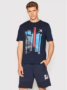 Koszulki i topy damskie - Diadora T-Shirt Ss Shore 102.178172 Granatowy Regular Fit - grafika 1