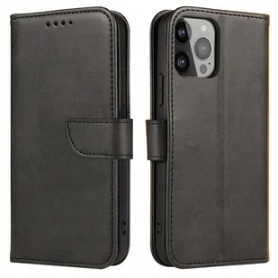 Magnet Case elegancki futerał etui pokrowiec z klapką i funkcją podstawki iPhone 14 czarny - Etui i futerały do telefonów - miniaturka - grafika 1